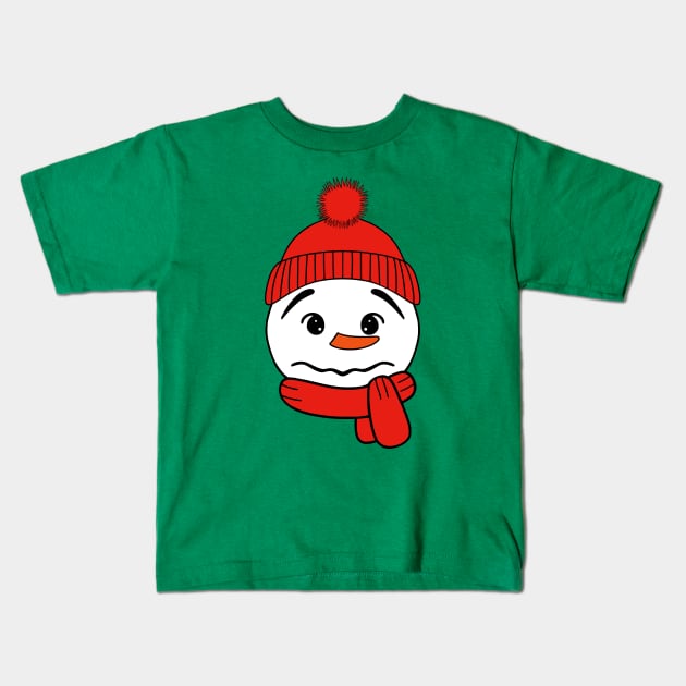 Winter Snowman Kids T-Shirt by SartorisArt1